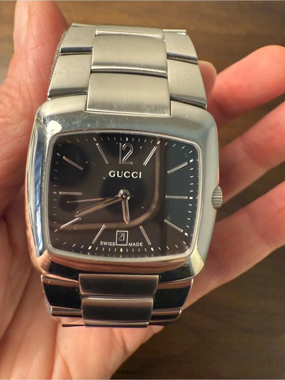 Gucci Men's Stainless Steel Watch with Black Dial